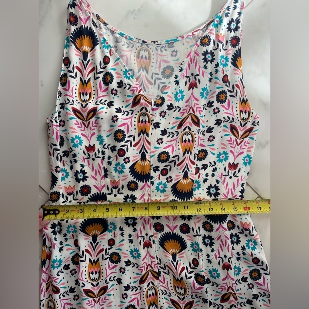 Boden, women’s US 10, multicolor floral asymmetrical sleeveless maxi dress EUC - Picture 6 of 8